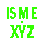 isme.xyz text in a retro style